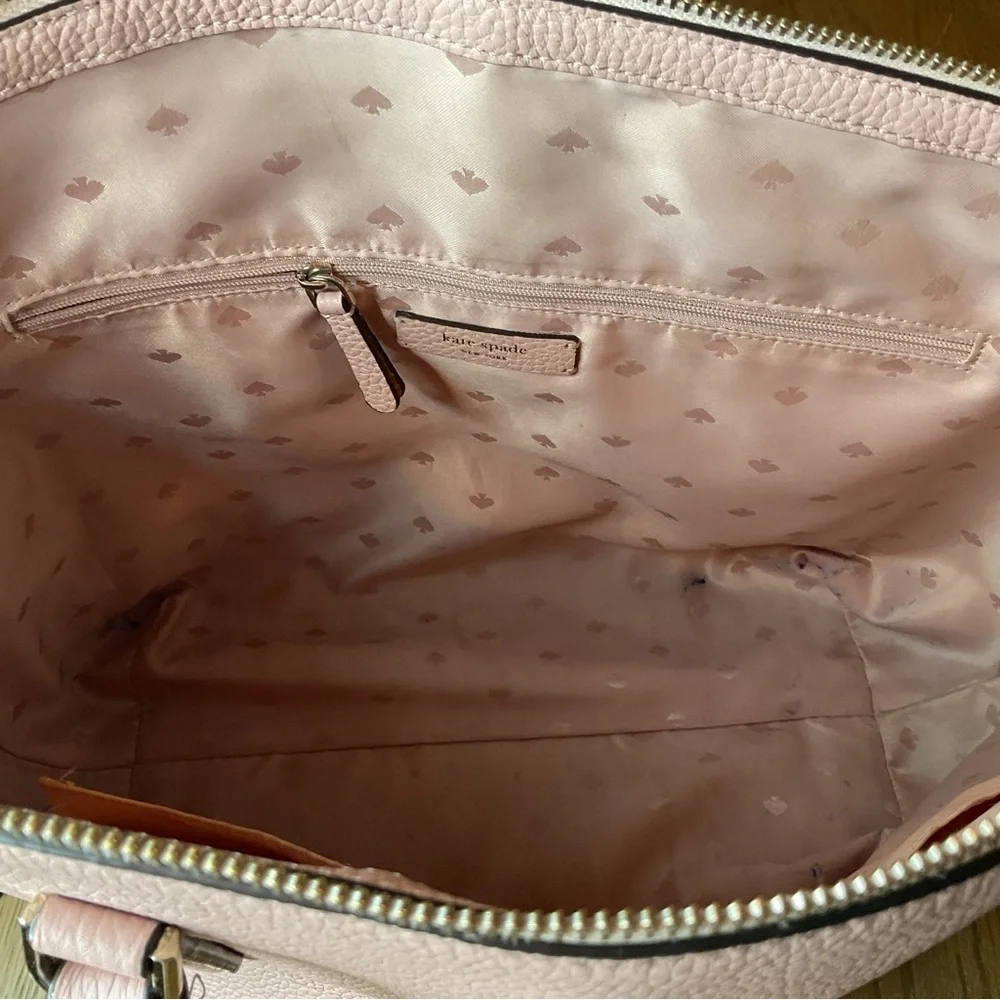 Kate Spade Sienne Logo Large Pink Zip Leather Tote
